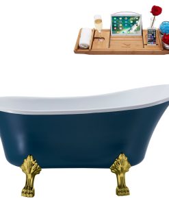 55" Streamline N360BGL-IN-BNK Clawfoot Tub and Tray With Internal Drain
