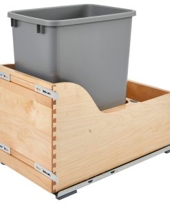 Wood Pull Out Trash/Waste Container With Soft Close and Servo Drive System, 12"