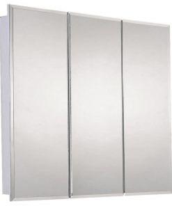 Tri-View Medicine Cabinet, 30"x30", Beveled Edge, Surface Mounted