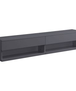 Ximena Floating TV Stand, LED and Gunmetal Finish