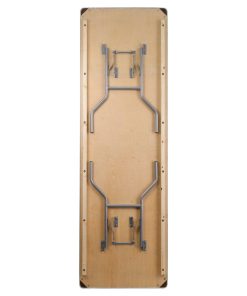 30'' x 96'' Rectangular Birchwood Folding Banquet Table with Metal Edges