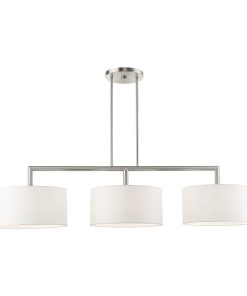 3 Light Linear Chandelier in Meridian Style - 14 Inches wide by 18.25 Inches