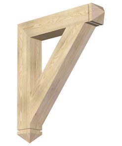 Traditional Craftsman Bracket, 36"Dx42"H, 6"W Douglas Fir/Rough Sawn
