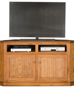 56" Corner Entertainment Console, Medium Light Oak