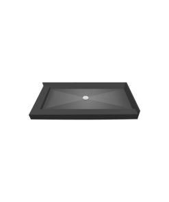 TileRedi 4248CDL-PVC 42x48 Double Curb Pan Center Drain