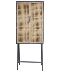 26x70 Inch Tall Wood Cabinet on Metal Stand