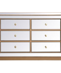48" Mirrored Cabinet, Antique Gold