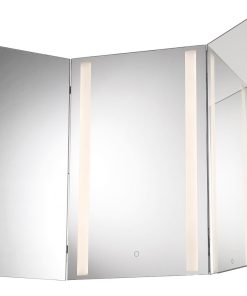 Tri-Fold Led Mirror - Chrome, Small