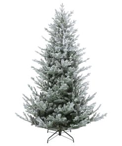 7.5' Flocked Little River Fir Artificial Christmas Tree, Unlit