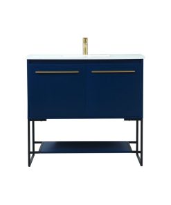 Sue 36" Single Bathroom Vanity, Blue