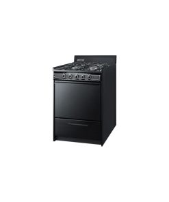 24 inch wide gas range in black with sealed burners TTM6107CS