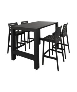 Vegas Ares 5-Piece Bar Set With 39"-55" Extendable Black