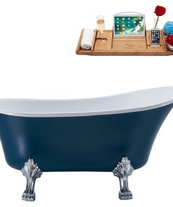 55" Streamline N360CH-IN-BNK Clawfoot Tub and Tray With Internal Drain