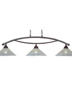 Toltec Lighting 873-DG-714 Bow - Three Light Billiard