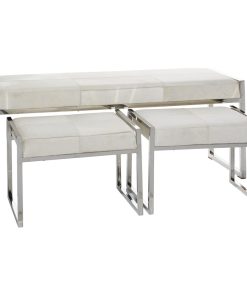 Upholstery Pull-Out Bench With Stool, 50"Lx20"Wx22"H