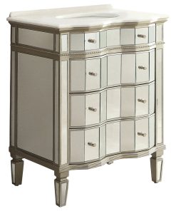 30" All Mirrored Asselin Bathroom Sink Vanity