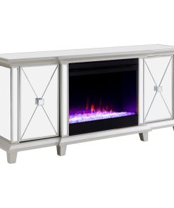 Tintern Color Changing Fireplace Media Console, Silver
