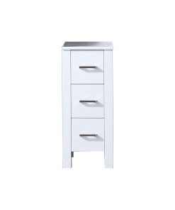 Volez 12" White Side Cabinet, Phoenix Stone Top
