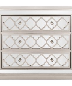 Tori 3 Drawer Chest Champagne/ Nickel Mirror