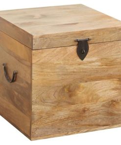 18" Small Square True Rustic Storage Cube Trunk Farmhouse Jameson