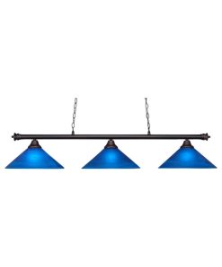 Toltec Lighting 373-DG-415 Oxford - Three Light Billiard