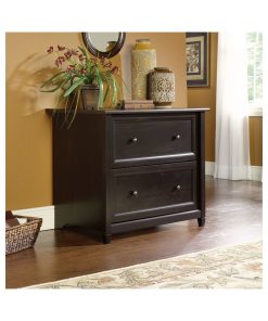 Wooden Filing Cabinet With 2 Drawer, Estate Black