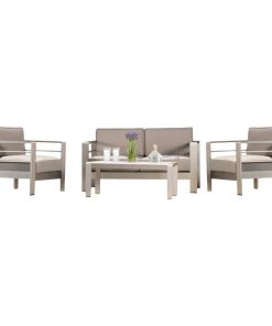 4-Piece Sonora Outdoor Aluminum Loveseat With Cushions Set