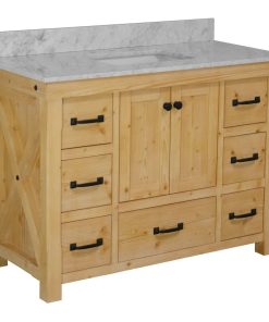 Tuscany 48" Bathroom Vanity, Drift Wood, Carrara Marble