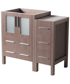 Torino 36" Bathroom Cabinet, Gray Oak, Without Top and Sink
