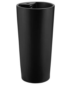 Swiss Madison Monaco Circular Basin Pedestal Sink, Matte Black