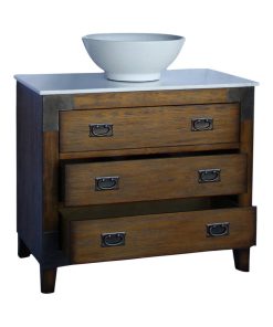 36" Asian-Inspired All Wood Construction Akira Vessel Sink Bathroom Cf35535