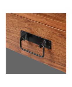 3 drawer TV stand solid wood TV cabinet with brown finish