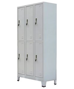 vidaXL Locker Cabinet w/6 Compartment Office Gym Sports Changing Container