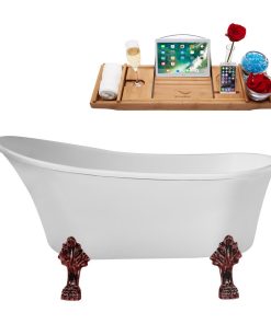 59" Streamline N347ORB-IN-BGL Clawfoot Tub and Tray With Internal Drain