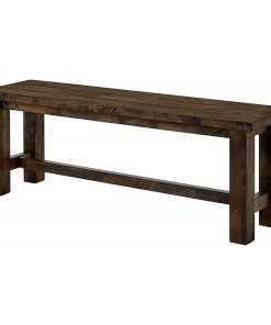 Transitional Style Solid Wood Bench, Rustic Oak
