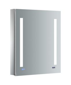 Tiempo Bathroom Medicine Cabinet With LED Lighting and Defogger, 24"x30"