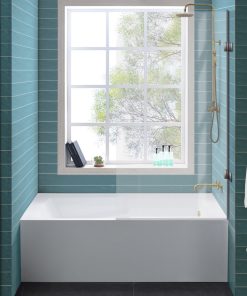 Voltaire 48"x32" Acrylic White, Alcove, Left Hand Drain, Apron Bathtub