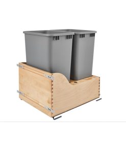Wood Pull Out Trash/Waste Container With Soft Close and Servo Drive System, 18"