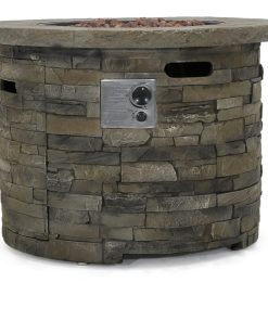 Stonecrest Outdoor Circular Fire Table, Gray/Round