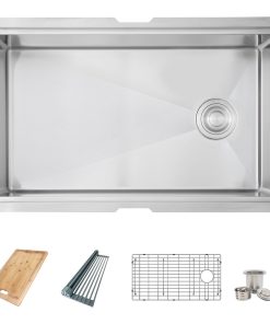 30"L x 19"L Single Bowl Undermount 16G Reversible Workstation Kitchen Sink