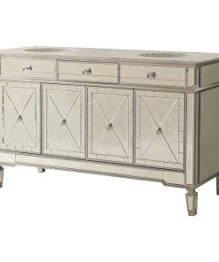 60" Mirror Reflection Double Sink Ashlia Bathroom Sink Vanity