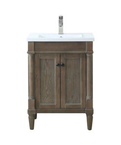 24" Weathered Gray Sink Vanity, No Faucet