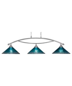 Toltec Lighting 873-BN-715 Bow - Three Light Billiard