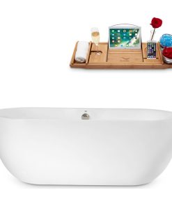 67" Streamline N1800BNK Freestanding Tub and Tray With Internal Drain