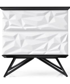 Vortice Accent Table in Black and White High Gloss Lacquer