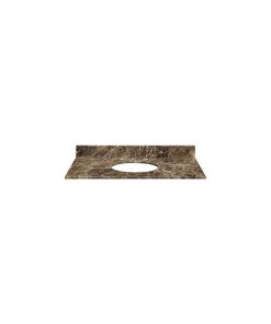 Stone Top, 49" For Undermount Sink With Backsplash, Dark Emperador Marble