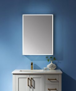 24" Rectangular Frameless Lighted Medicine Cabinet Wall Mounted Mirror