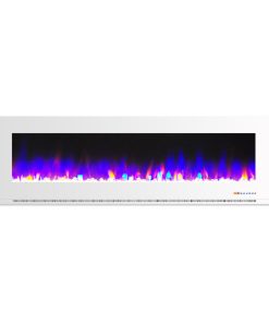 72" Wall-Mount Electric Fireplace, White