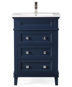24?Felix Navy Blue Slim Modern Bath Vanity