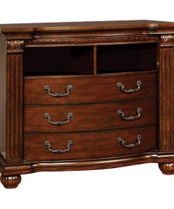Wooden Media Chest with 6 Drawers, Cherry